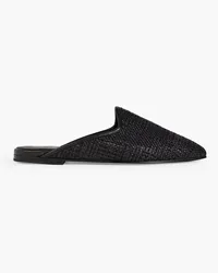 Totême Slippers aus Raffiabastimitat Schwarz