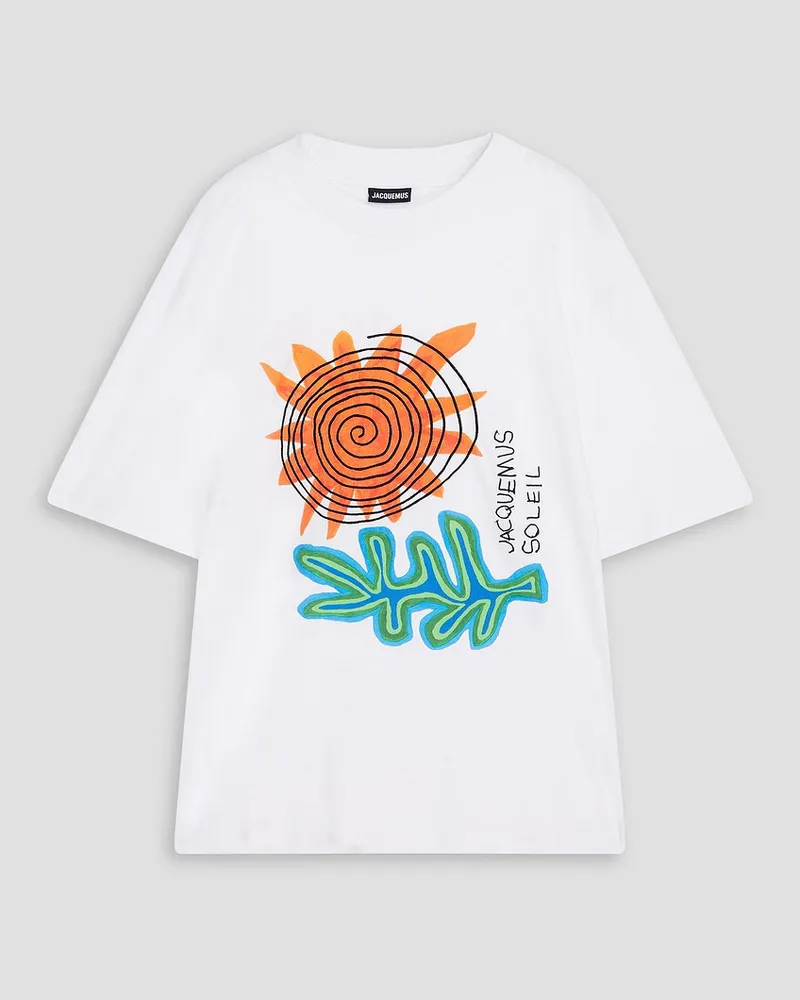 Jacquemus Soalheiro T-Shirt aus Baumwoll-Jersey mit Print und Stickereien Orange