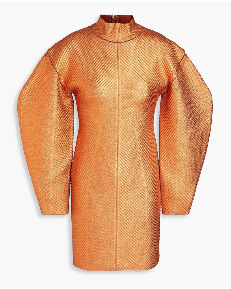 Hervé Léger Minikleid aus Bandage mit -Beschichtung Metallic