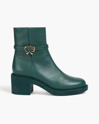 Gianvito Rossi Dumont Ankle Boots aus Leder mit Schnalle Grün