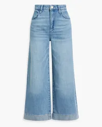 Triarchy Hoch sitzende Jeans mit weitem Bein und Kristallverzierung Blau