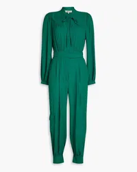 Diane von Furstenberg Elisha geraffter Jumpsuit aus Crêpe mit Falten Grün