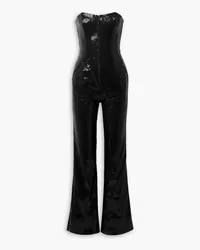 Rivet Utility Showstopper trägerloser Jumpsuit aus Stretch-Crêpe Schwarz