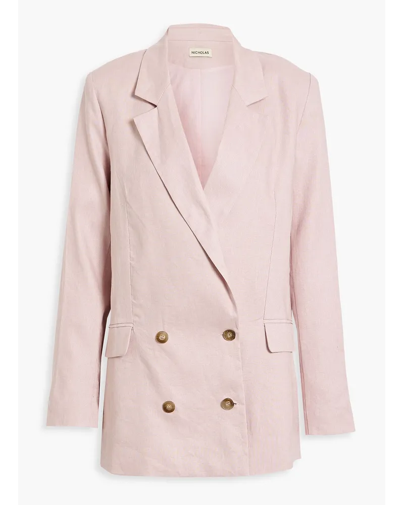 NICHOLAS Ayla doppelreihiger Blazer aus Leinen Pink