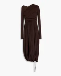 Philosophy Di Lorenzo Serafini Draped tulle midi dress Braun