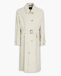 Emporio Armani Trenchcoat aus Gabardine aus einer Leinenmischung mit Gürtel Weiß