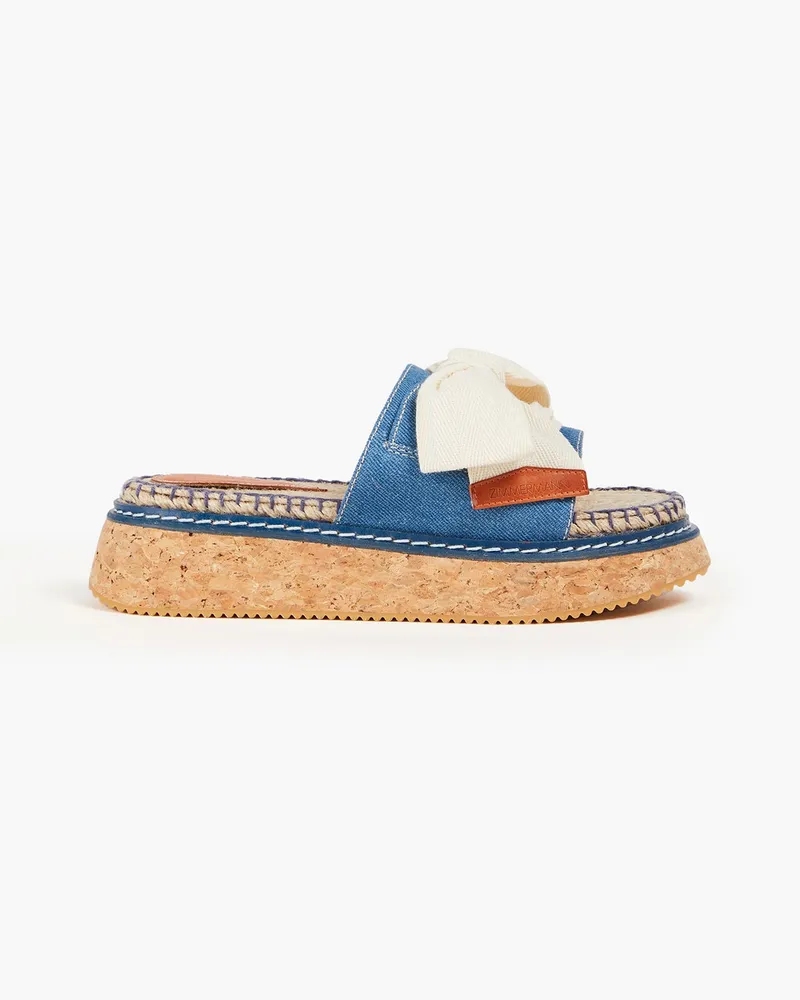 Zimmermann Espadrille-Pantoletten aus Denim und Canvas Blau