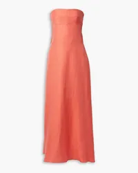 BONDI BORN Montenegro trägerloses Maxikleid aus Webstoff Orange