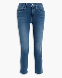 Frame Denim Le Pixie Sylvie halbhohe Cropped Jeans mit schmalem Bein Blau