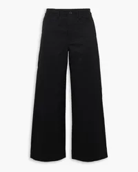 Proenza Schouler Cropped Hose mit weitem Bein aus Twill aus einer Baumwollmischung Schwarz