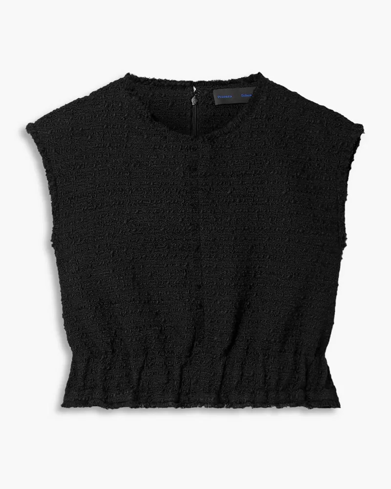 Proenza Schouler Cropped Oberteil aus Bouclé-Tweed Schwarz