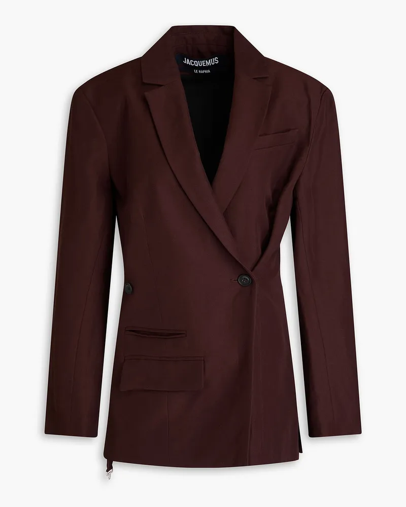 Jacquemus La Veste Tabau doppelreihiger Blazer aus Twill Braun