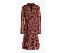 Kleid aus Chiffon mit floralem Print und Rüschen