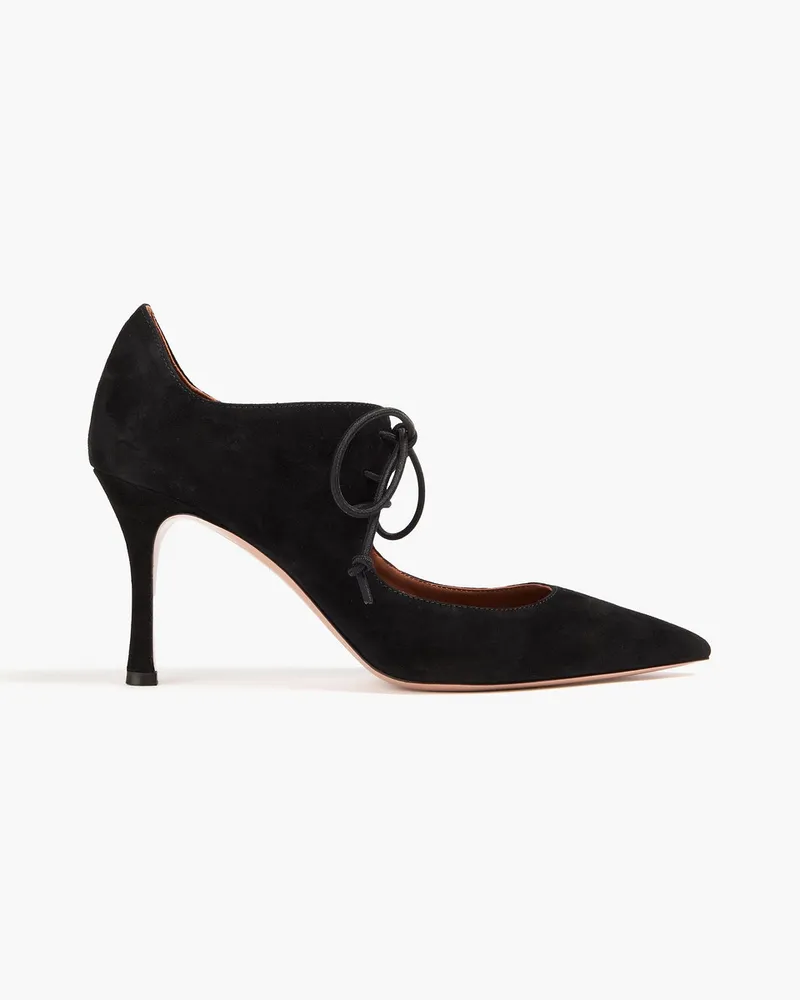 Malone Souliers Morena Pumps aus Veloursleder mit Cut-outs Schwarz