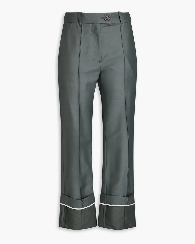 Peter Do Cropped Hose mit geradem Bein aus Webstoff Grün