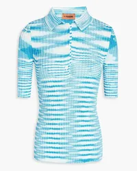 Missoni Poloshirt aus Rippstrick inSpace-Dye-Optik Blau