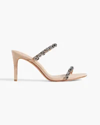 Alexandre Birman Mules aus Veloursleder mit Kristallverzierung Neutral