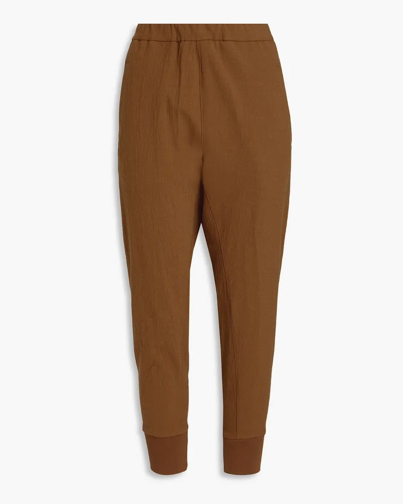 James Perse Cropped Track Pants aus Twill Braun