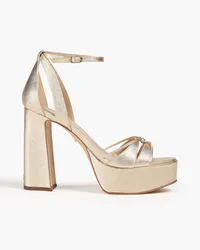 Sam Edelman Kamille Plateausandalen aus strukturiertem -Kunstleder Metallic