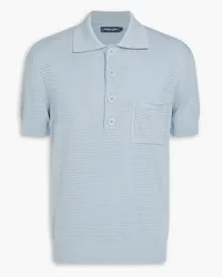 Frescobol Carioca Clemente Poloshirt aus Baumwolle inPointelle-Strick Blau