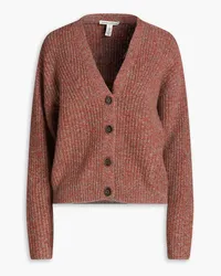 Autumn Cashmere Melierter Cardigan aus Rippstrick Rot