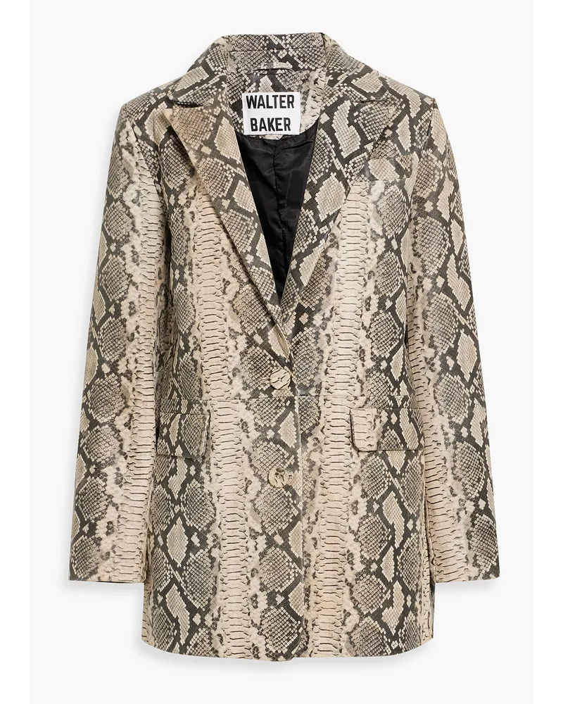 Walter Baker Kiki Blazer aus Leder mit Schlangeneffekt Animal-print