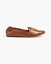 Tory Burch Eleanore Loafers aus Leder mit Verzierung Braun