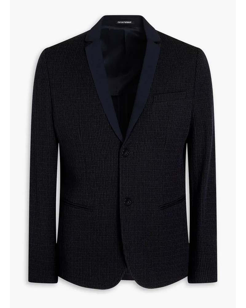 Emporio Armani Blazer aus Seersucker Blau