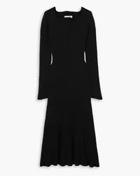 Victoria Beckham Circle Midikleid aus Stretch-Wolle Schwarz