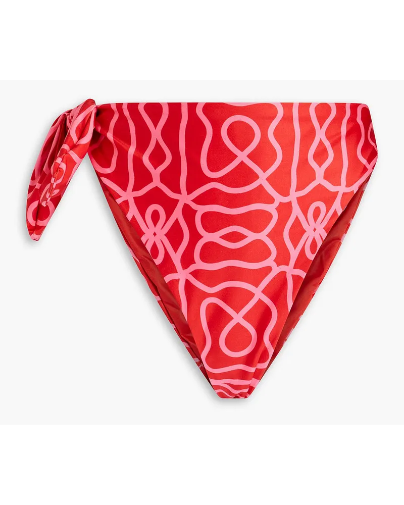 AGUA BENDITA Ipanema hoch sitzendes Bikini-Höschen mit Print Rot