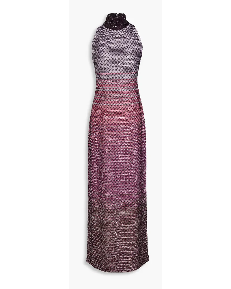 Missoni Maxi-Strickkleid inHäkeloptik mit Verzierung Pink