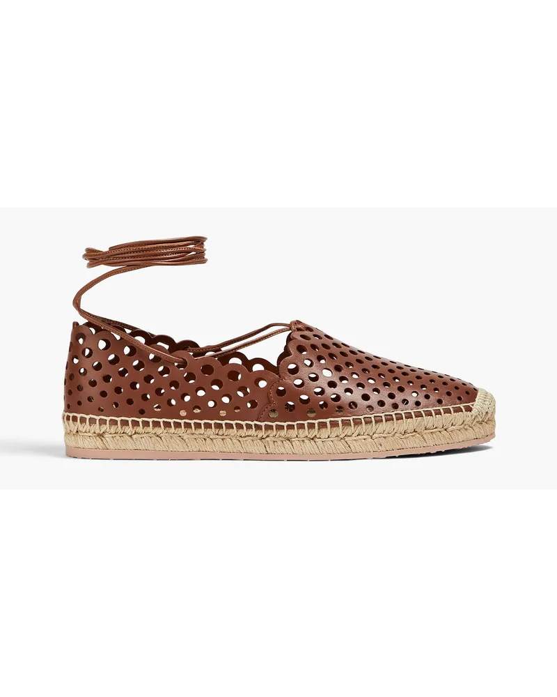 Gianvito Rossi Espadrilles aus perforiertem Leder Braun