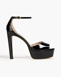 Stuart Weitzman Disco Platform Plateausandalen aus Lackleder Schwarz