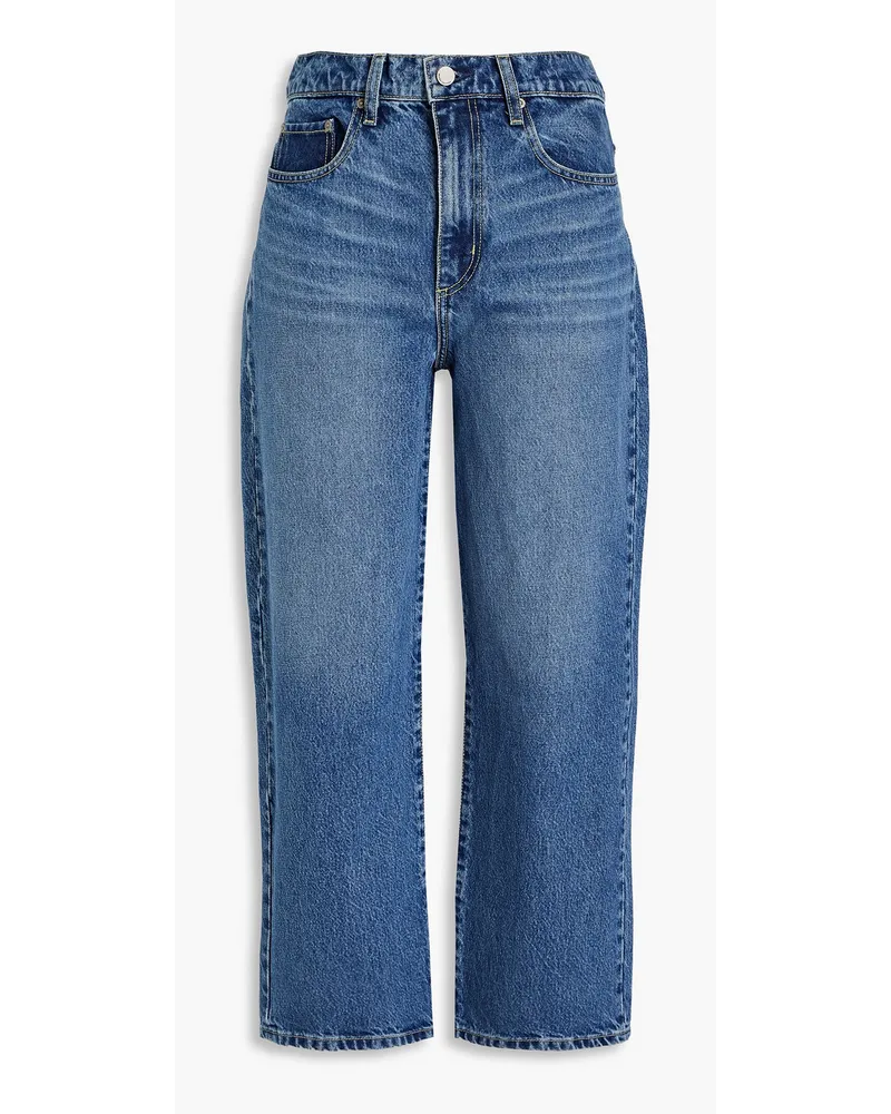 Nobody Denim Lou hoch sitzende Cropped Jeans mit weitem Bein Blau