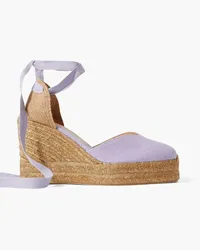 Castañer Chiara 80 Espadrille-Wedges aus Canvas Lila