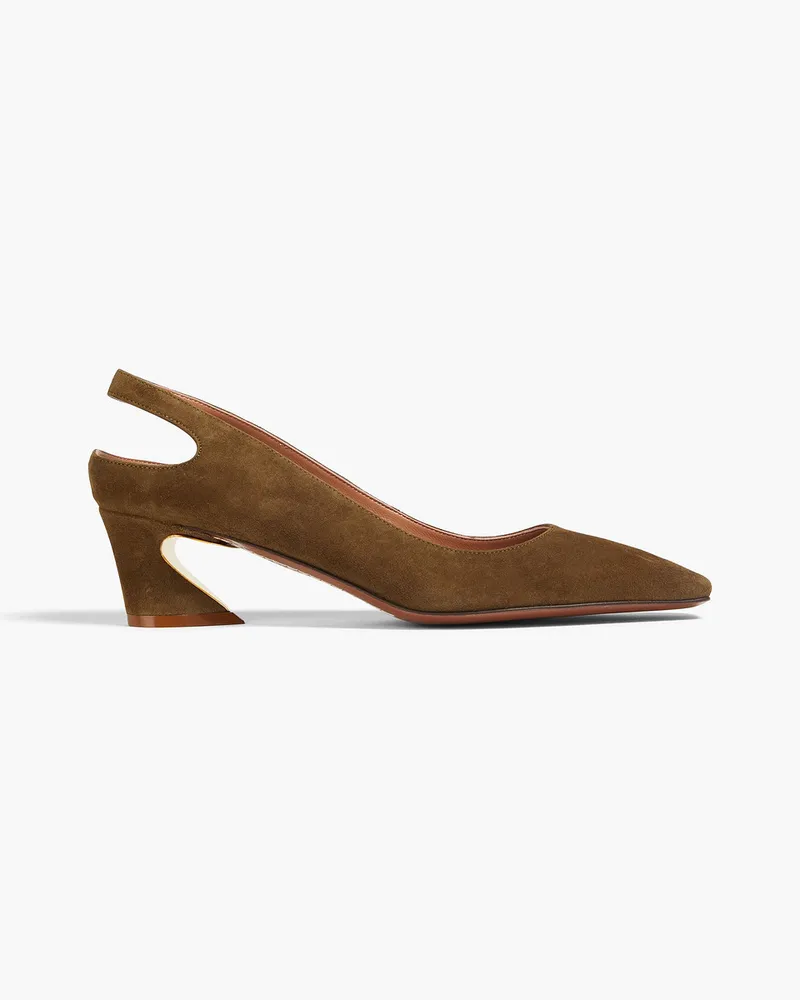 Zimmermann Slingback-Pumps aus Veloursleder Braun