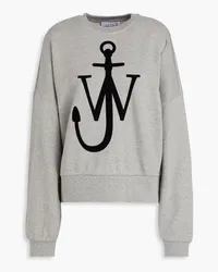 J.W.Anderson Sweatshirt aus Baumwollfrottee mit Logoprint Grau