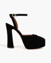 Malone Souliers Mora 125 Plateau-Pumps aus Samt Schwarz