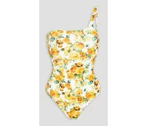 Wren Badeanzug mit floralem Print und asymmetrischer Schulterpartie