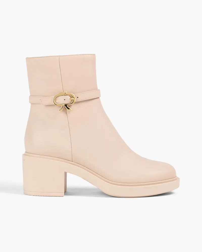 Gianvito Rossi Ankle Boots aus Leder mit Schnalle Neutral