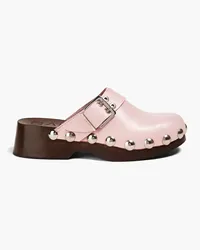 Ganni Clogs aus Leder mit Nieten Pink