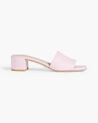 Stuart Weitzman Cayman 35 Mules aus Canvas Pink