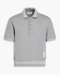 Thom Browne Poloshirt aus Baumwolle inPointelle-Strick Grau