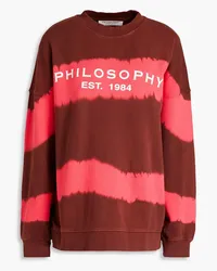 Philosophy Di Lorenzo Serafini Sweatshirt aus Baumwollfrottee mit Print Burgunderrot