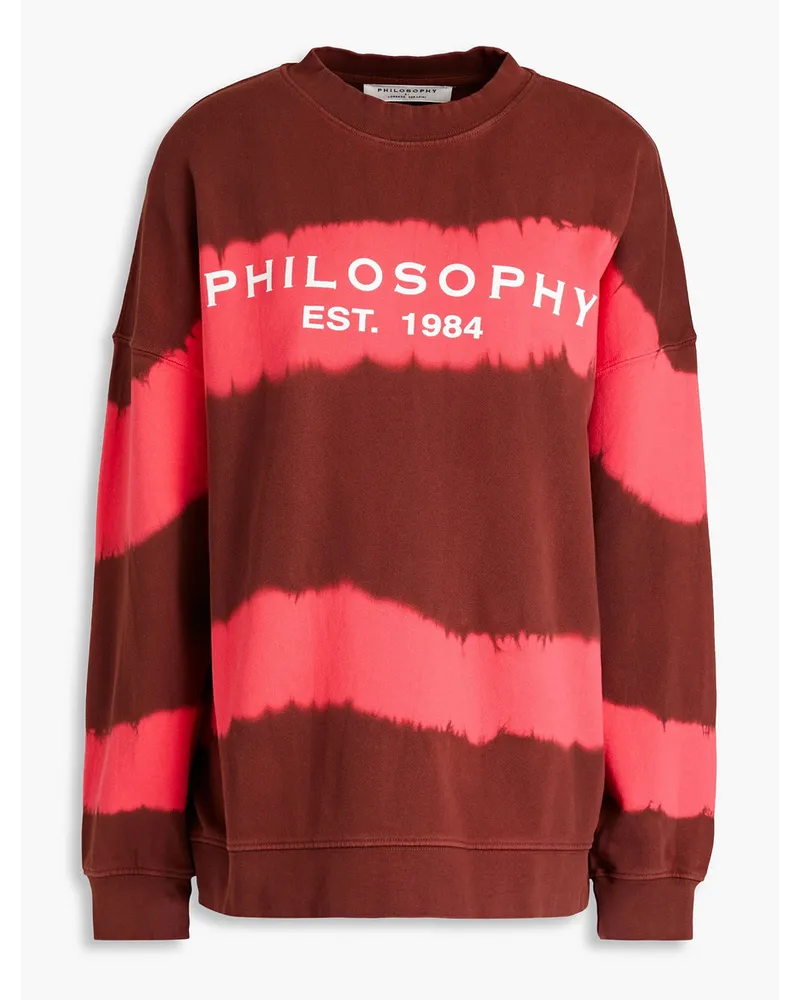 Philosophy Di Lorenzo Serafini Sweatshirt aus Baumwollfrottee mit Print Burgunderrot