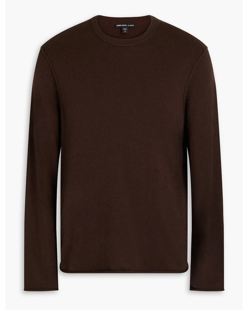 James Perse Pullover aus Kaschmir mit Intarsienmuster Braun