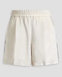 Helmut Lang Shorts aus Crêpe-Satin inKnitteroptik mit Falten Weiß