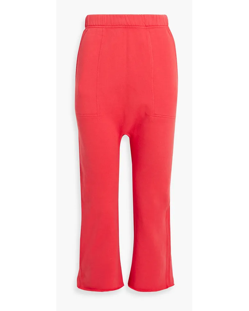 Nili Lotan SF Cropped Track Pants aus Baumwollfrottee Orange