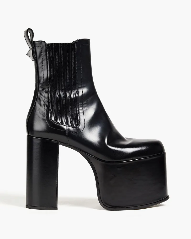 Valentino Garavani Roman Stud Ankle Boots aus Leder mit Plateau Schwarz