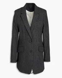 Rag & Bone Blazer aus Tweed aus einer Wollmischung mit Nadelstreifen Grau